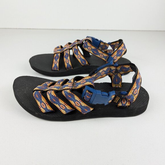 Teva Original Dorado Sandals Women's Size 8 Blue Yellow Aztec - Picture 2 of 7